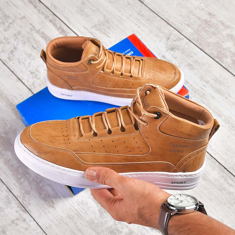 کفش ساقدارمردانه عسلی مدلNicolo