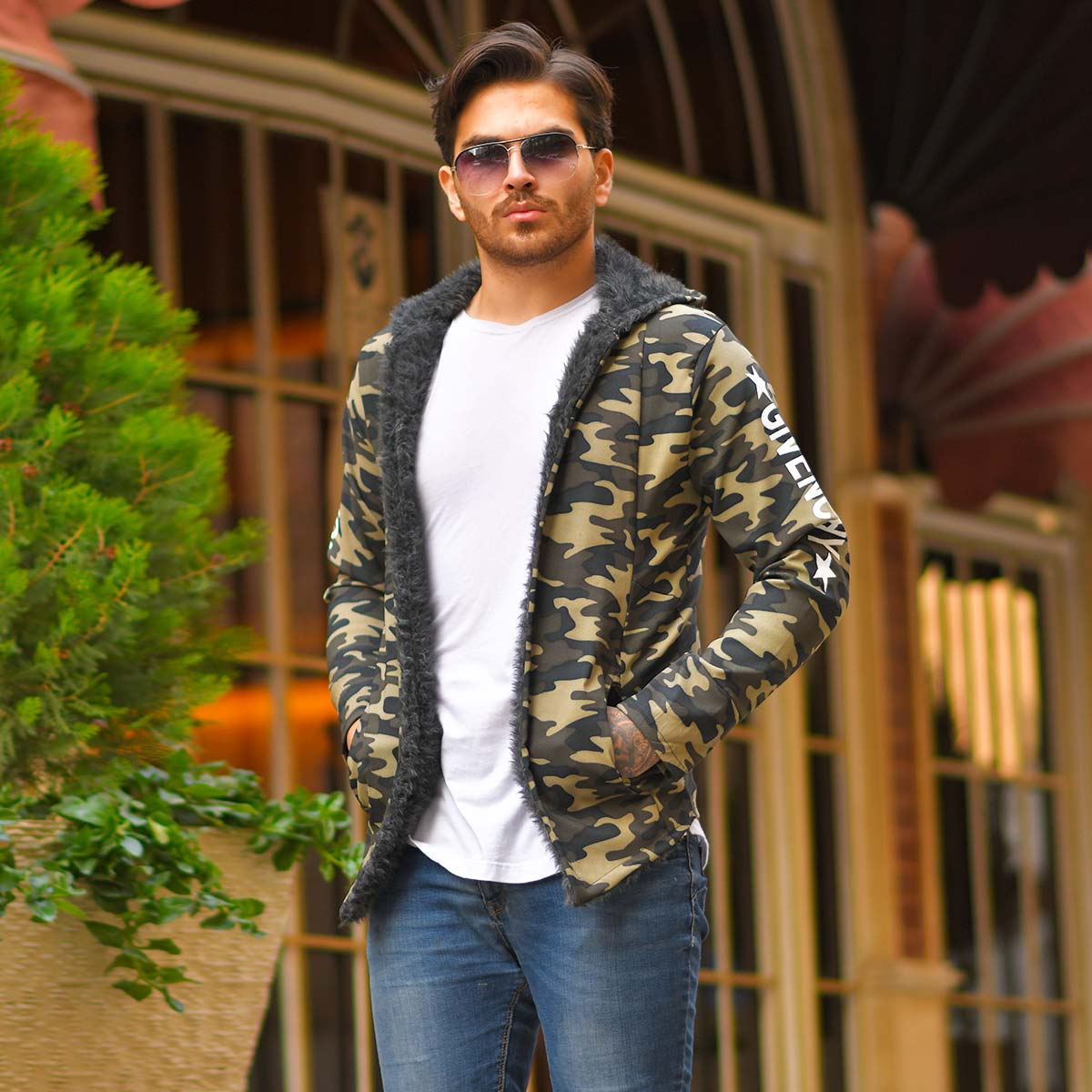 هودی مردانه چیرکی لبه خزدار مدل Datam