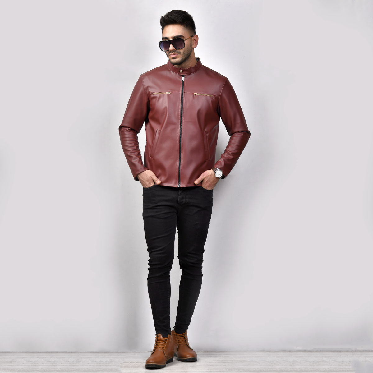 کاپشن چرم مردانه مدل ALBORz