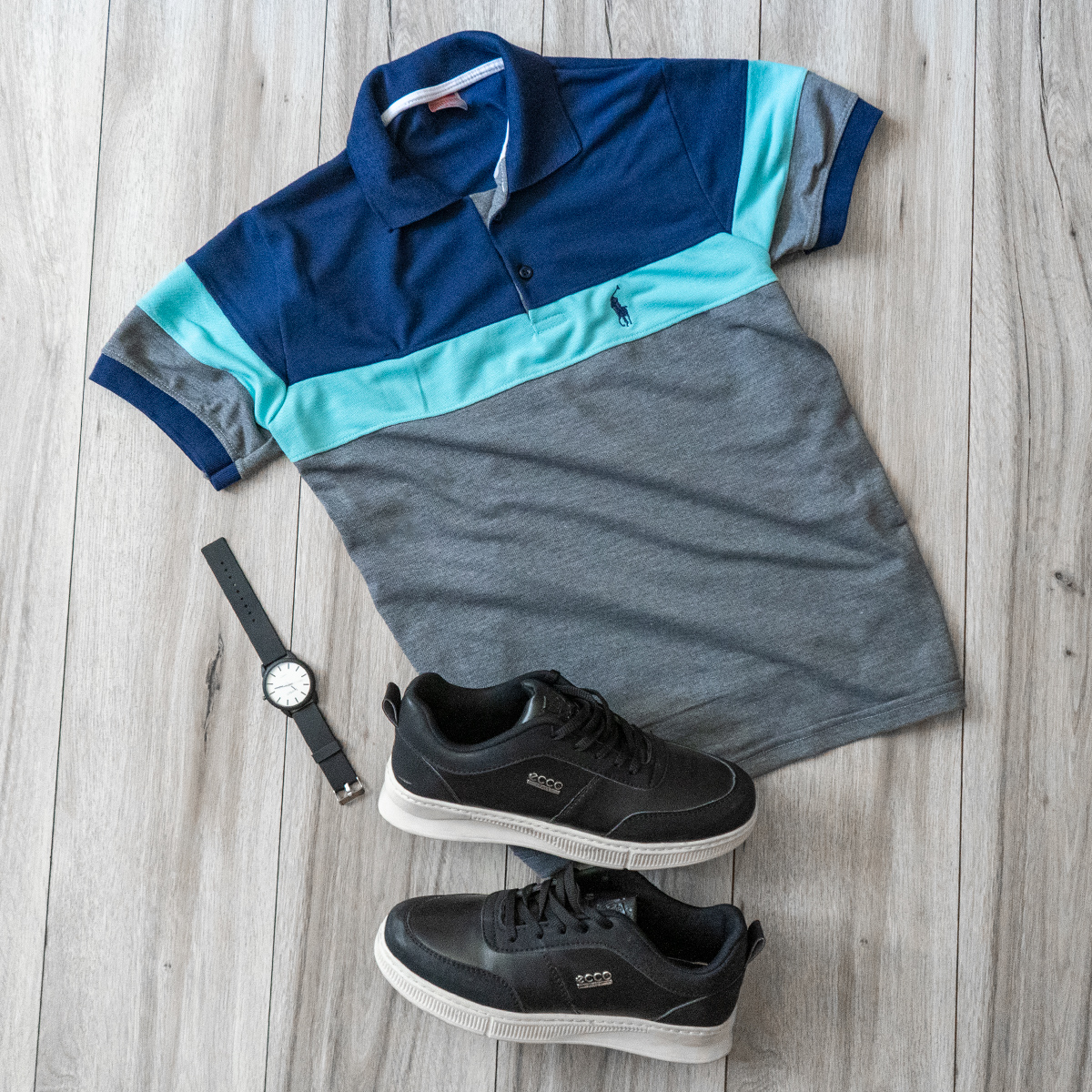 تيشرت مردانه رنگ طوسي سرمه اي مدل chian