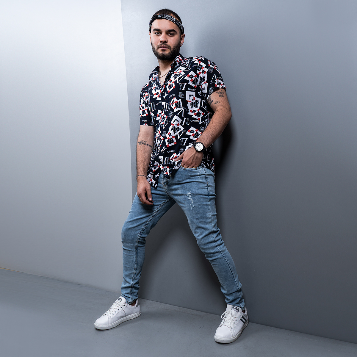 پيراهن هاوايي مردانه مدل Foster