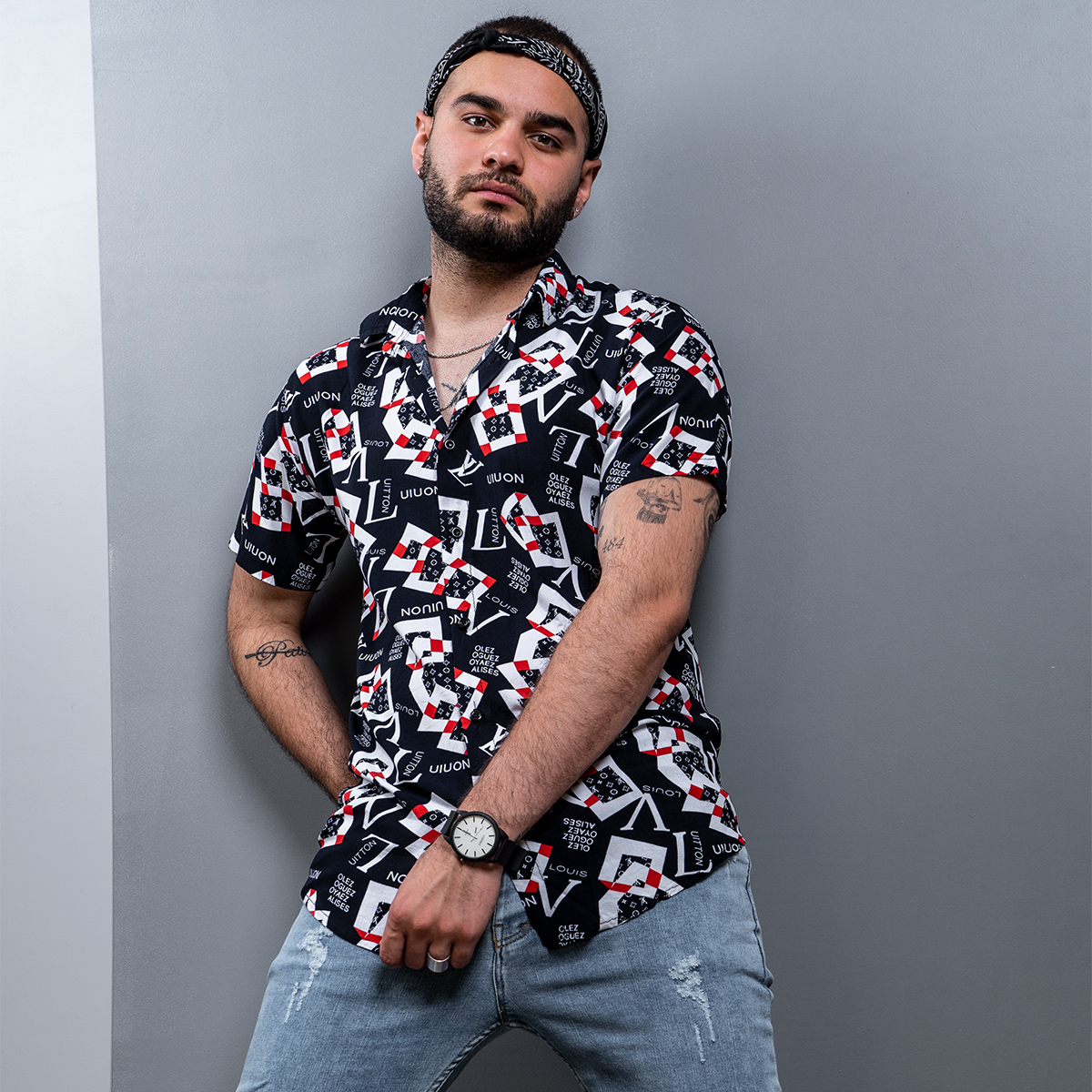 پيراهن هاوايي مردانه مدل Foster