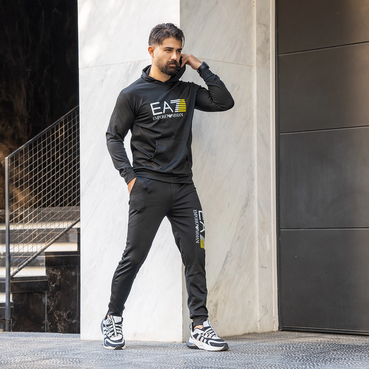 ست هودی شوار EA7 مردانه مدل Dalka