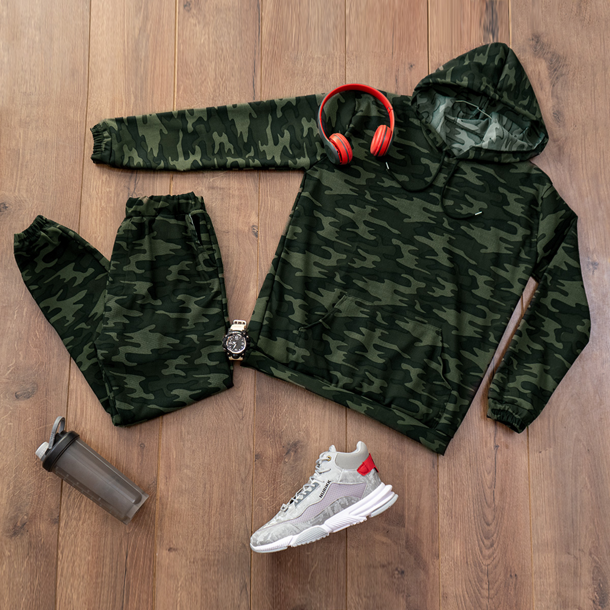 ست چریکی مردانه سبز مدل was