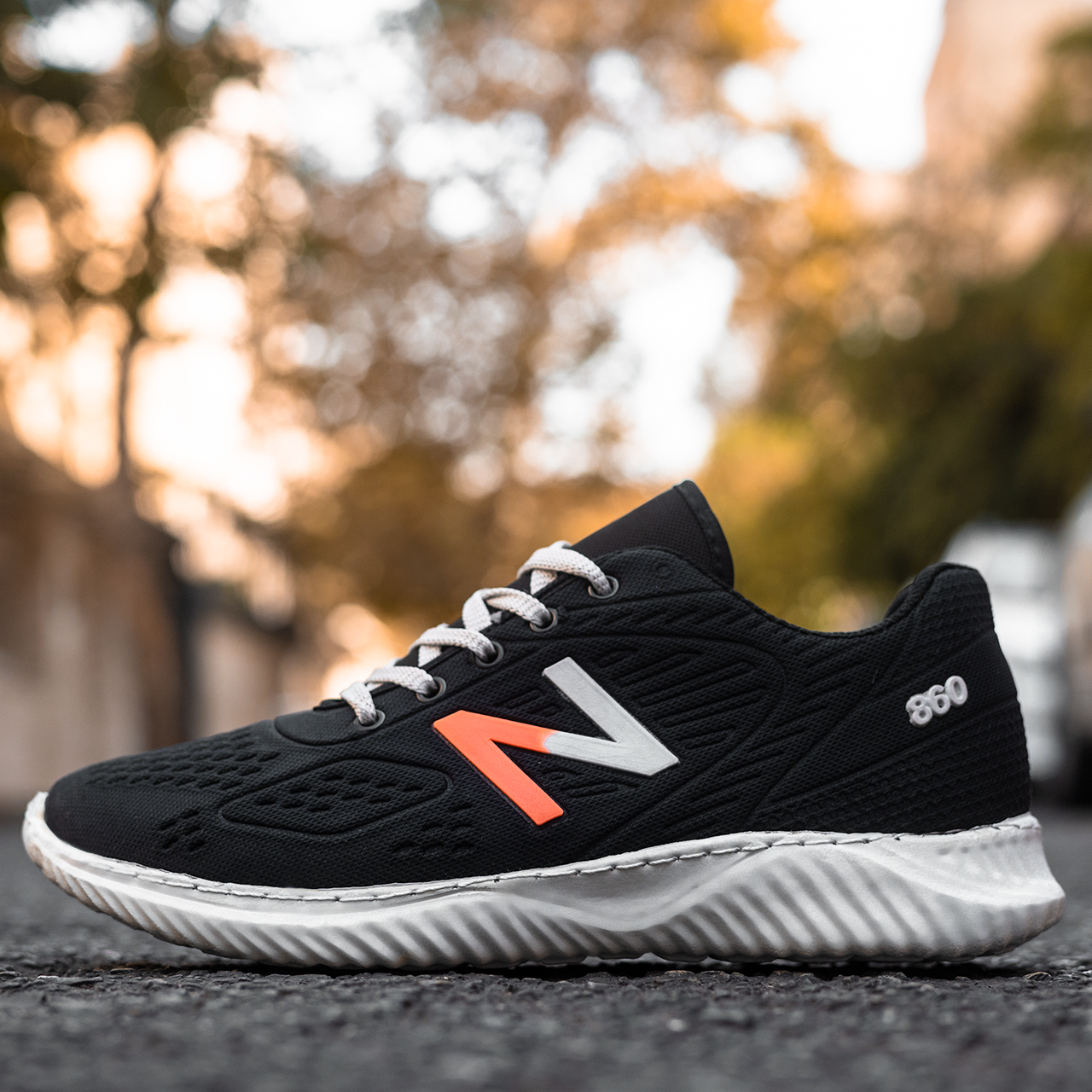 کفش مردانه طرح نیوبالانس مشکی زیره سفید مدل Mani(T)