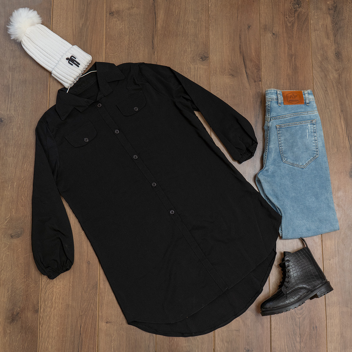 مانتو مشکی مدل Roza