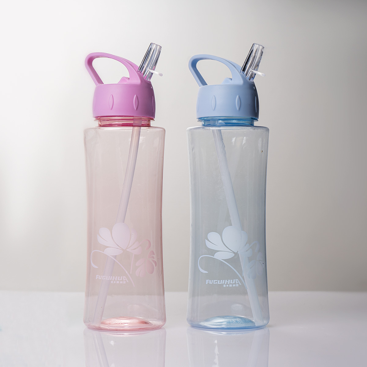 قمقمه آب صورتی روشن مدل گل