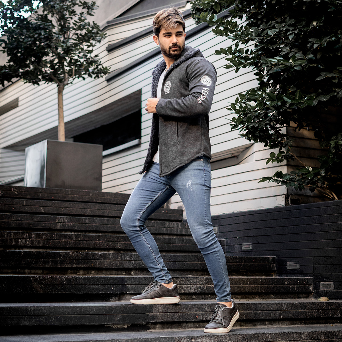 شنل مردانه ورساچه ذغالی مدلsogi