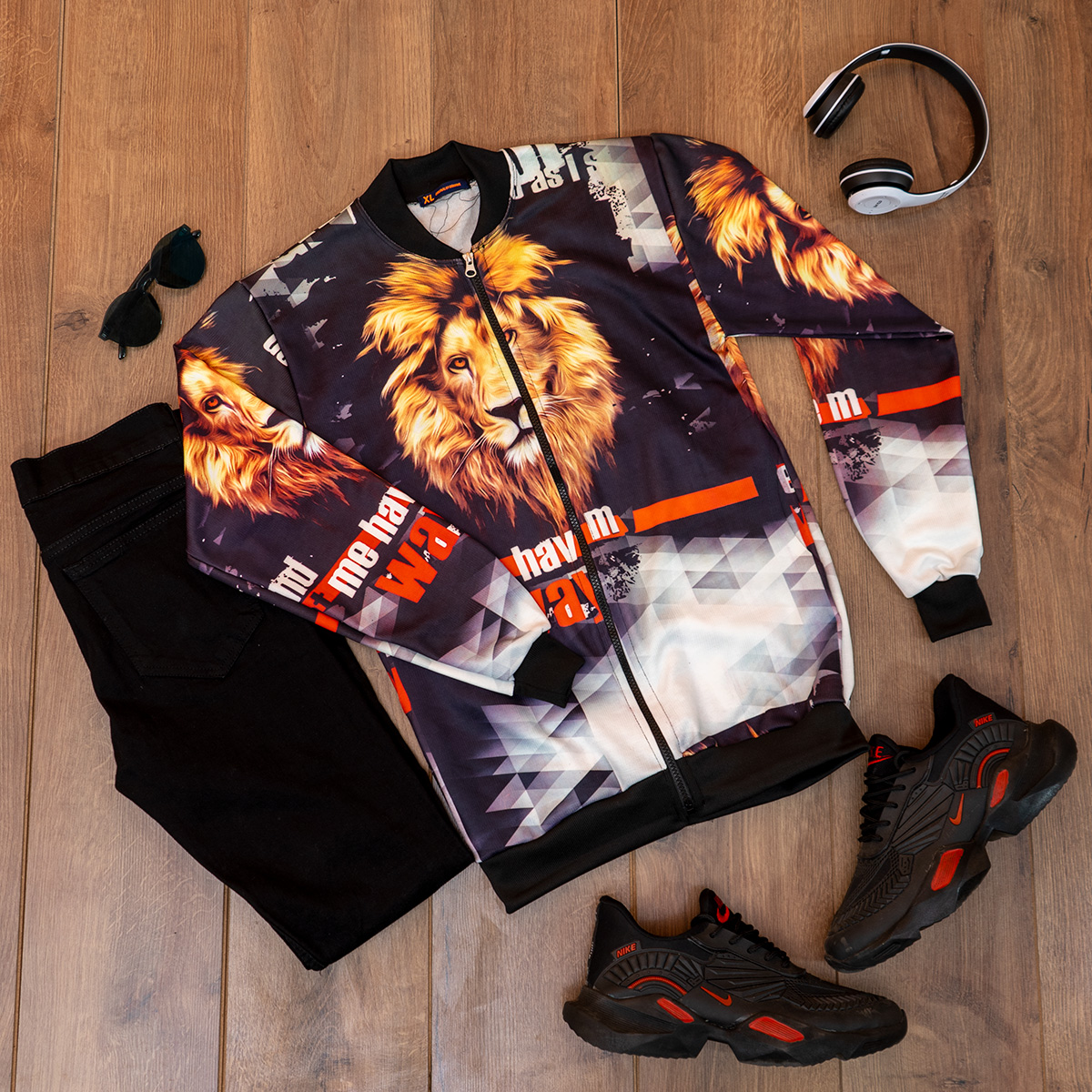 سوییشرت مردانه طرح شیر مدل Way