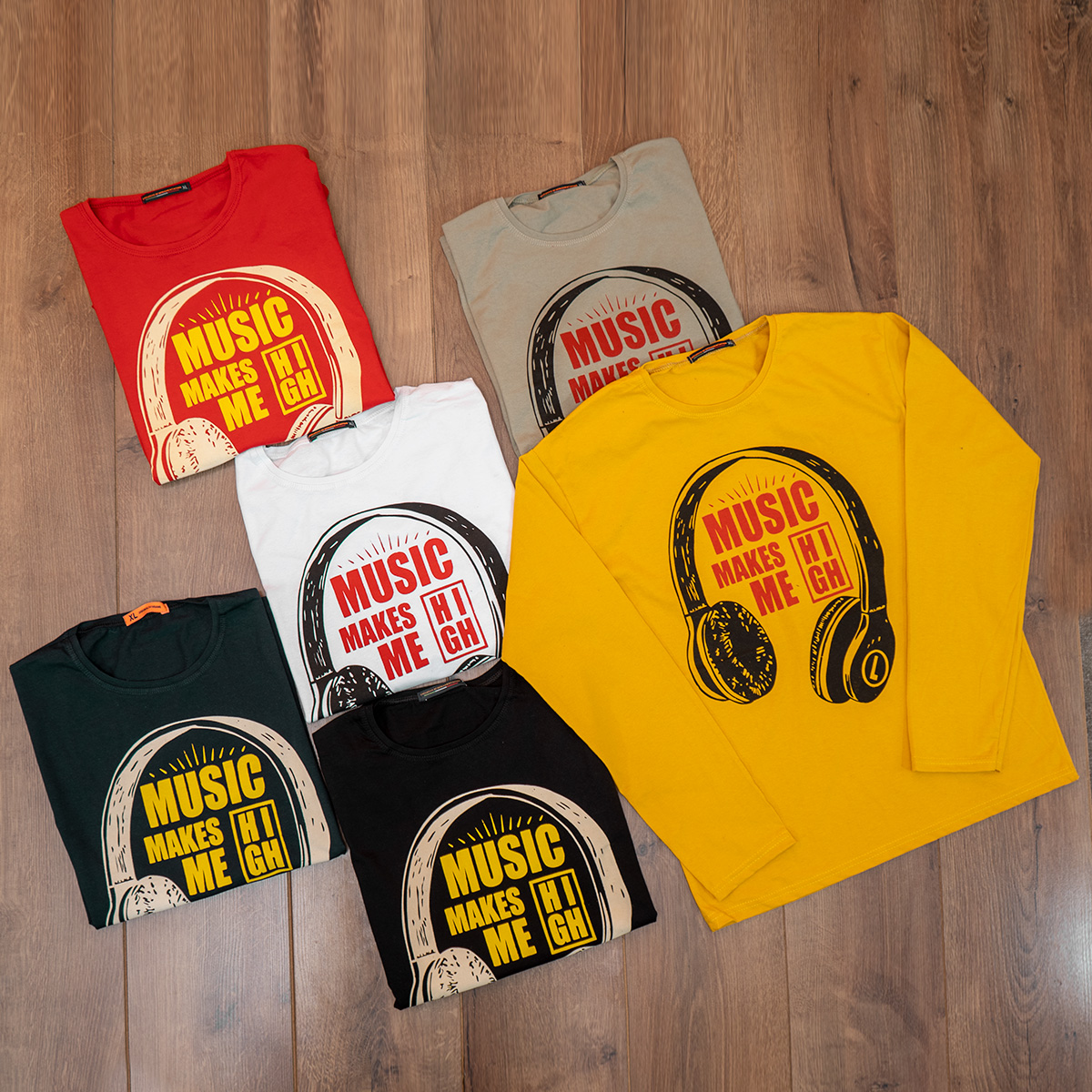 تیشرت آستین بلند مردانه طرح هدست قرمز مدل O22