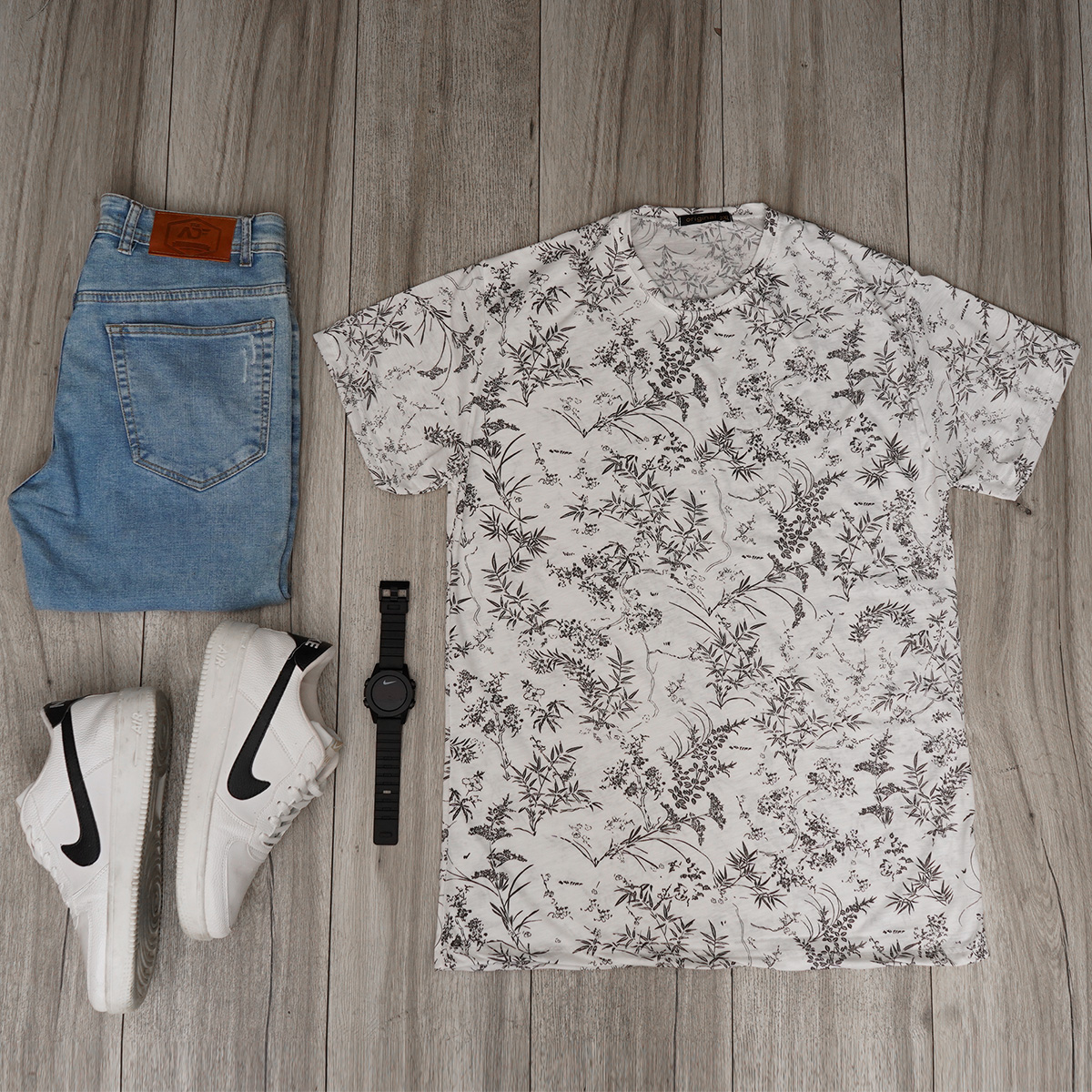 تیشرت هاوایی مردانه طرح برگ مدل palin