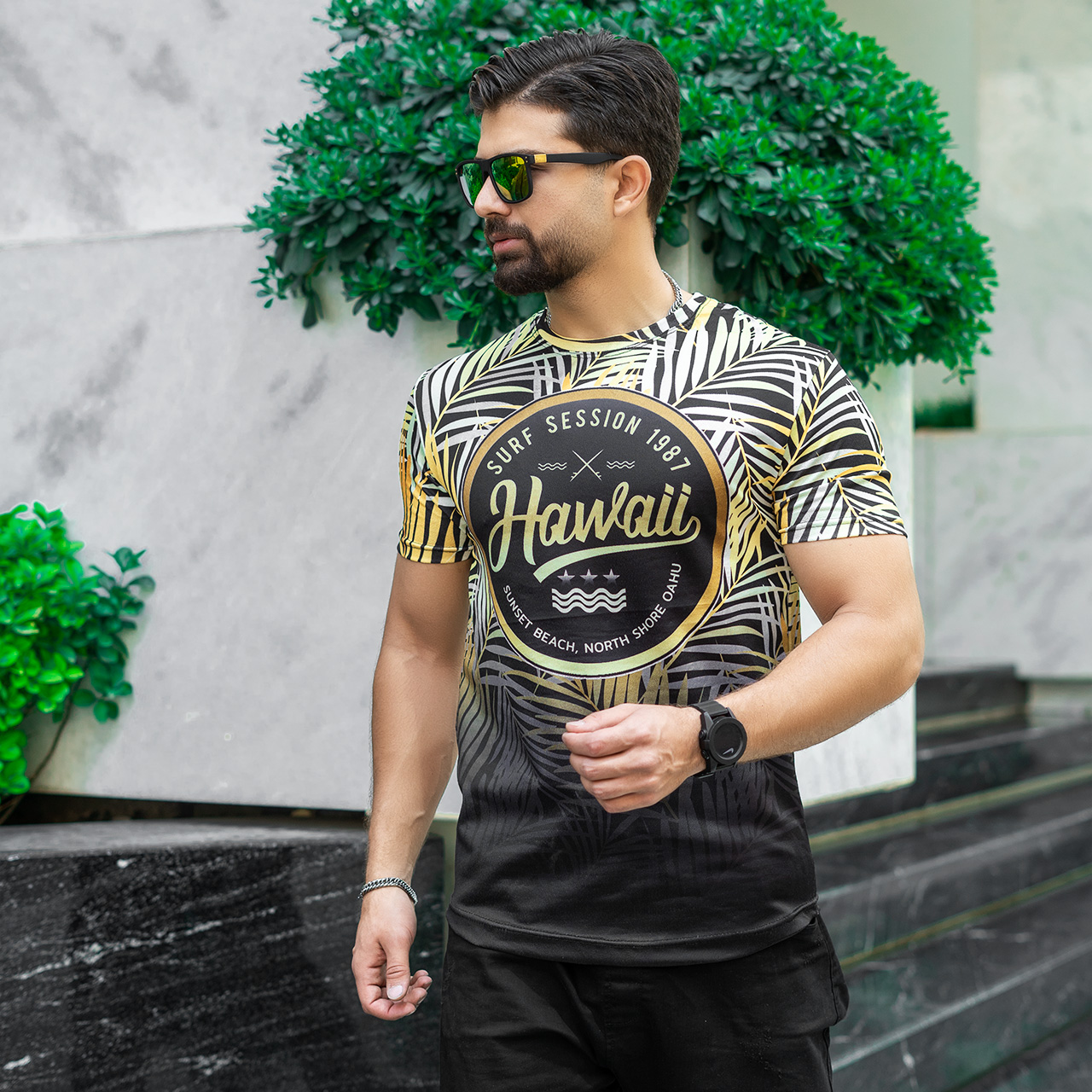 تیشرت مردانه مدل Hawaii