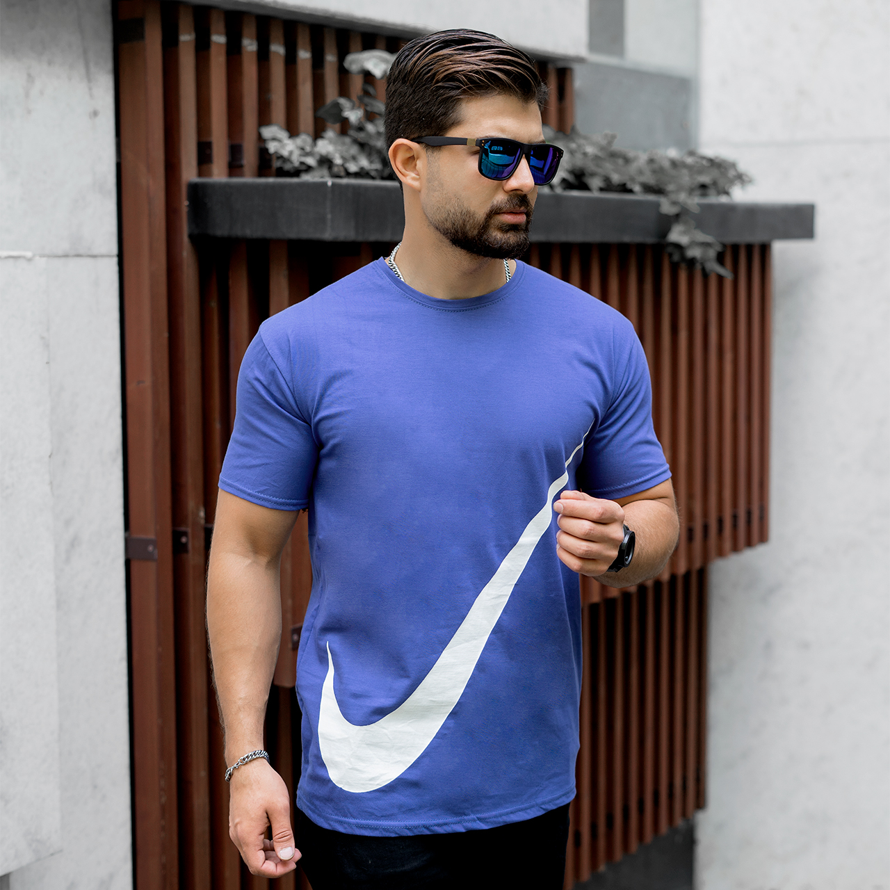 تیشرت نایک بنفش مردانه مدل N400