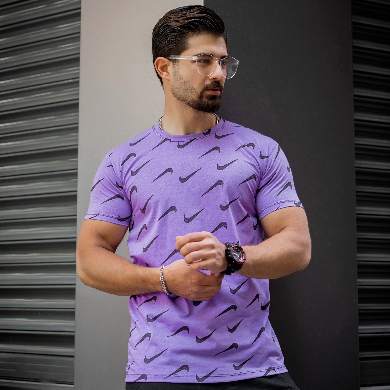 تیشرت نایک بنفش مردانه مدل omid