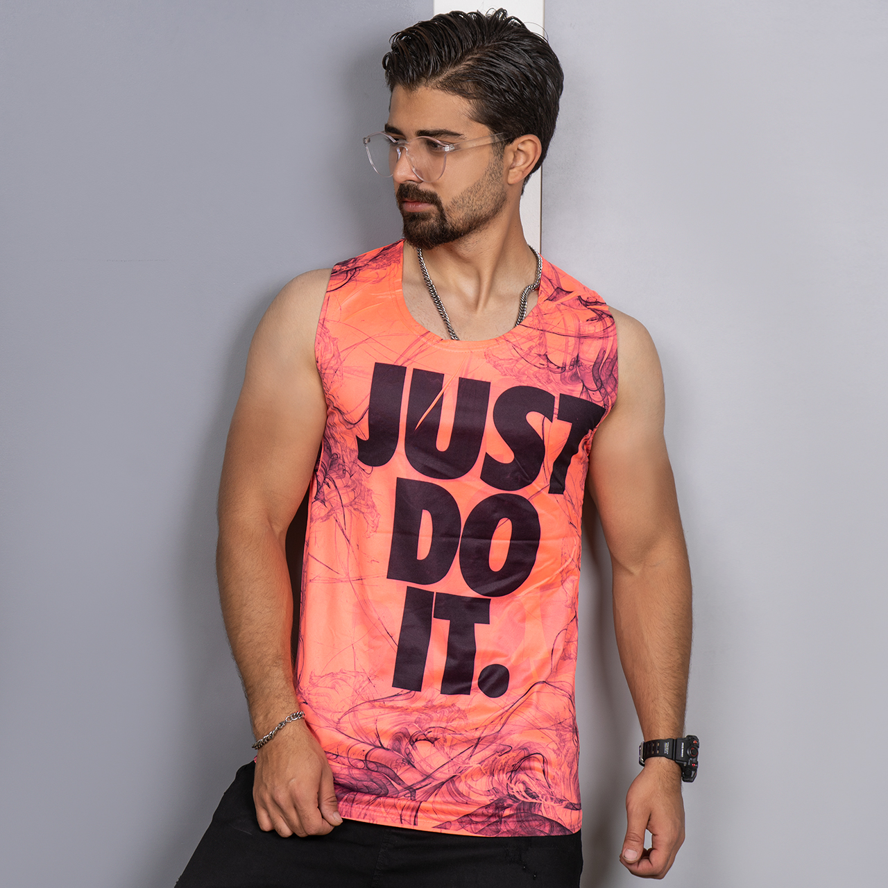 رکابی(T) مردانه صورتی مدل JDI