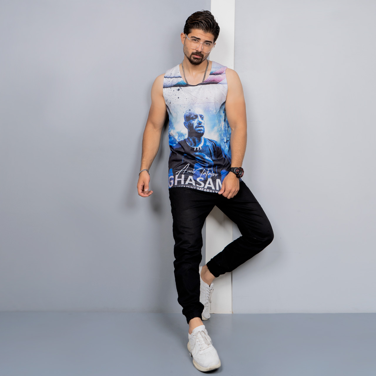 رکابی (T) مردانه طرح تتلو مدل Ghasam