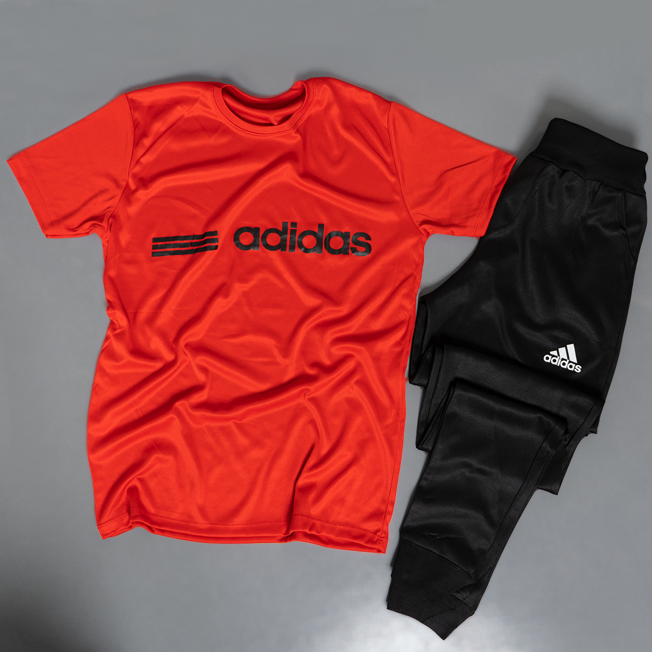 ست تیشرت شلوار Adidas قرمز مردانه مدل Ramin