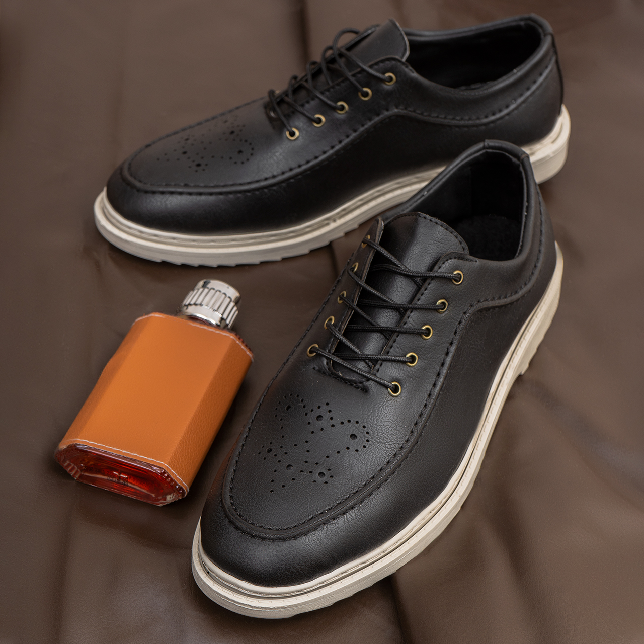 کفش تخت مشکی مردانه مدل G623