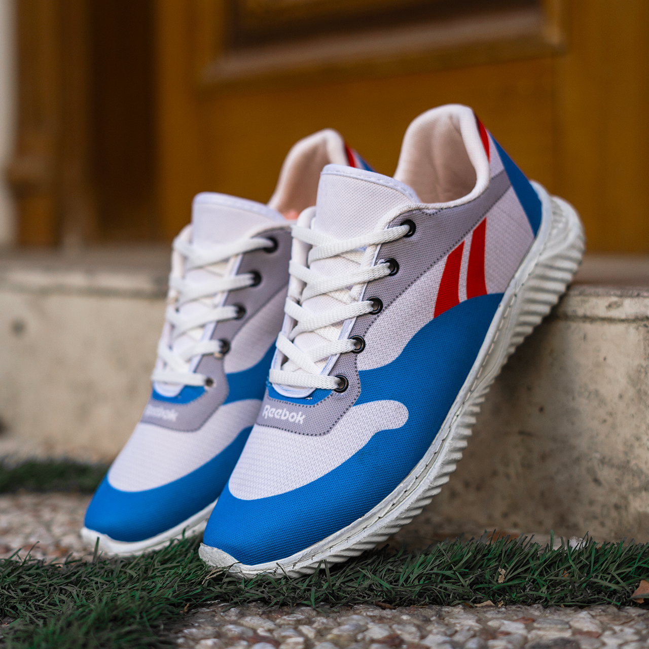 کفش ورزشی مردانه ریبوک آبی سفید مدل saman