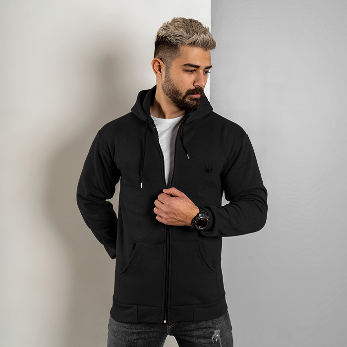 سوییشرت مردانه مشکی مدل Tirdad