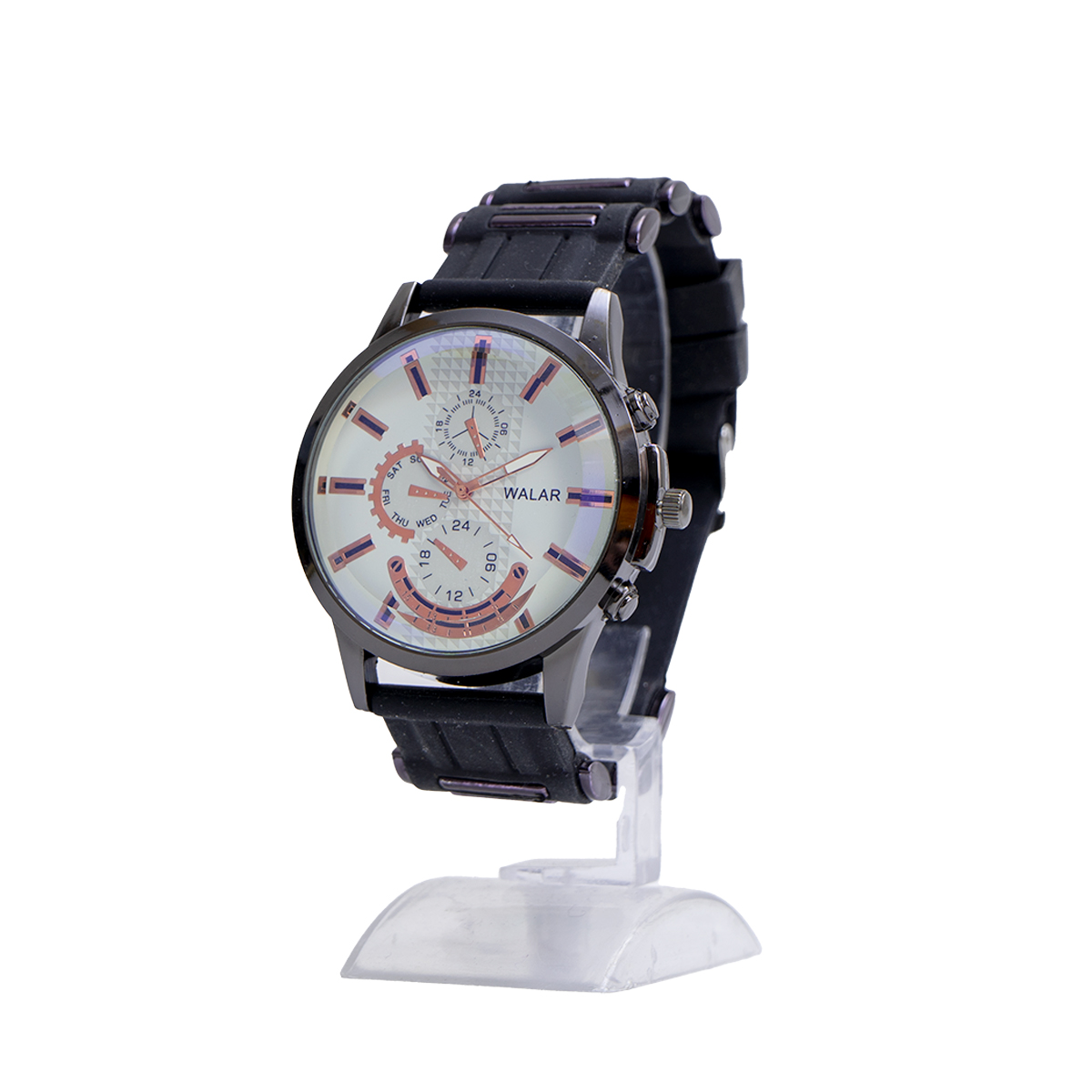 ساعت مردانه walar مشکی صفحه سفیدمدل A720