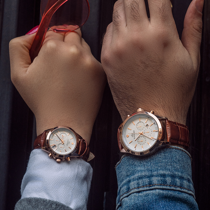 ست ساعت ELEGANCE زرگلد صفحه سفید مدل Unix