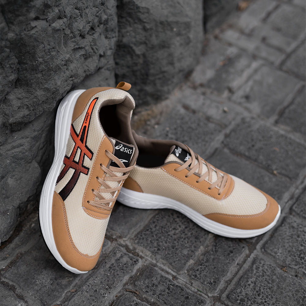 کفش ورزشی Asics خردلی نارنجی مردانه مدل BARZIN