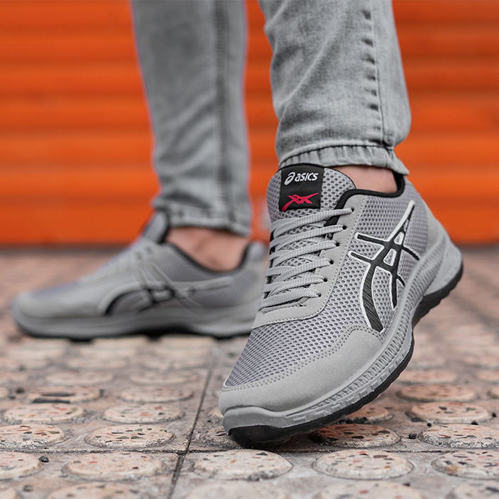 کفش ورزشی Asics طوسی روشن مردانه مدل BARZIN