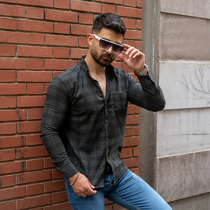 پیراهن مردانه سبزمدل Tanpoosh