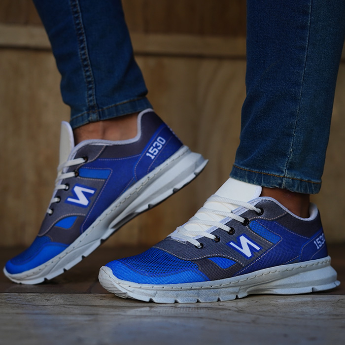 کفش ورزشی (T) آبی طوسی نیوبالانس مردانه مدل 1530