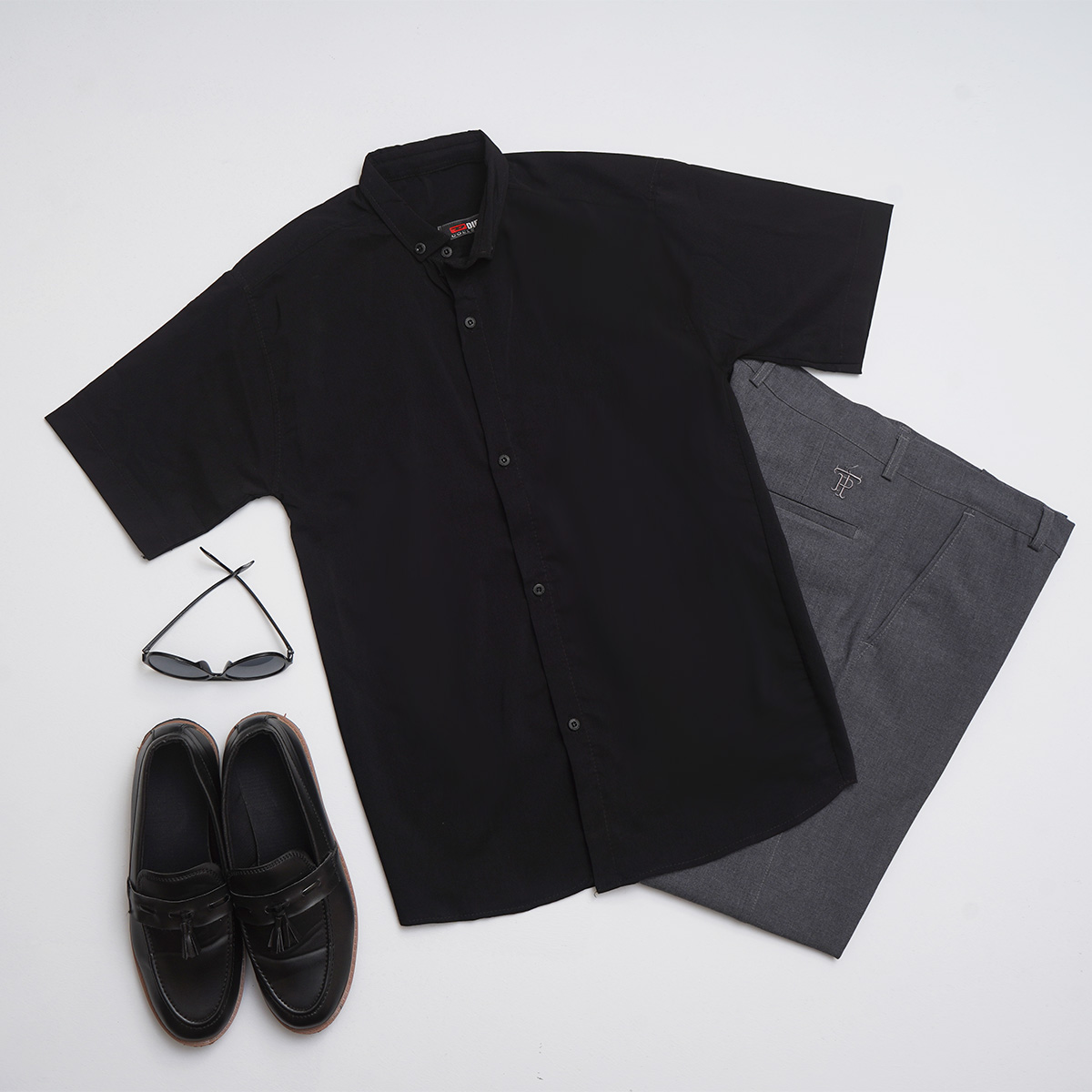 پیراهن آستین کوتاه مشکی مردانه مدل Diesel