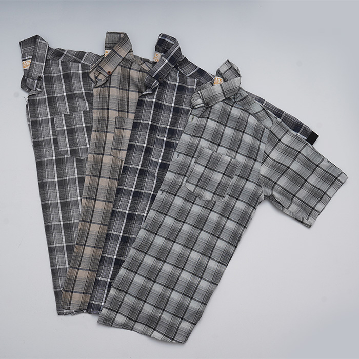 پیراهن آستین کوتاه مردانه طوسی مدل Samyar