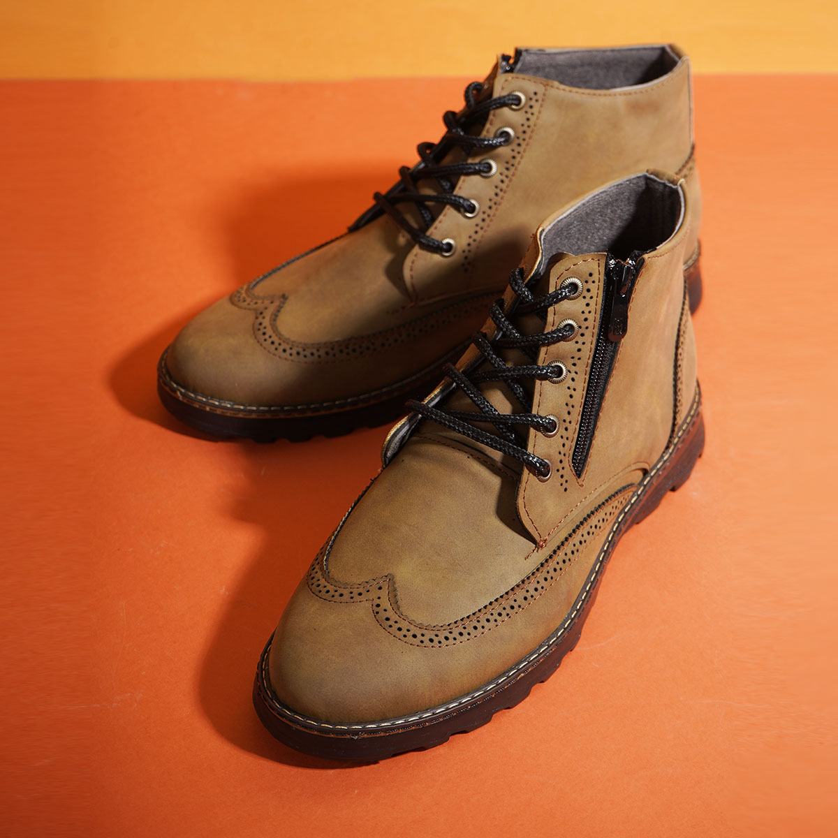 نیم بوت مردانه خاکی مدل Hirbod