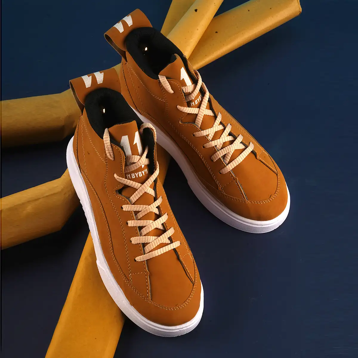 کفش ساقدار مردانه خردلی مدل 11qp