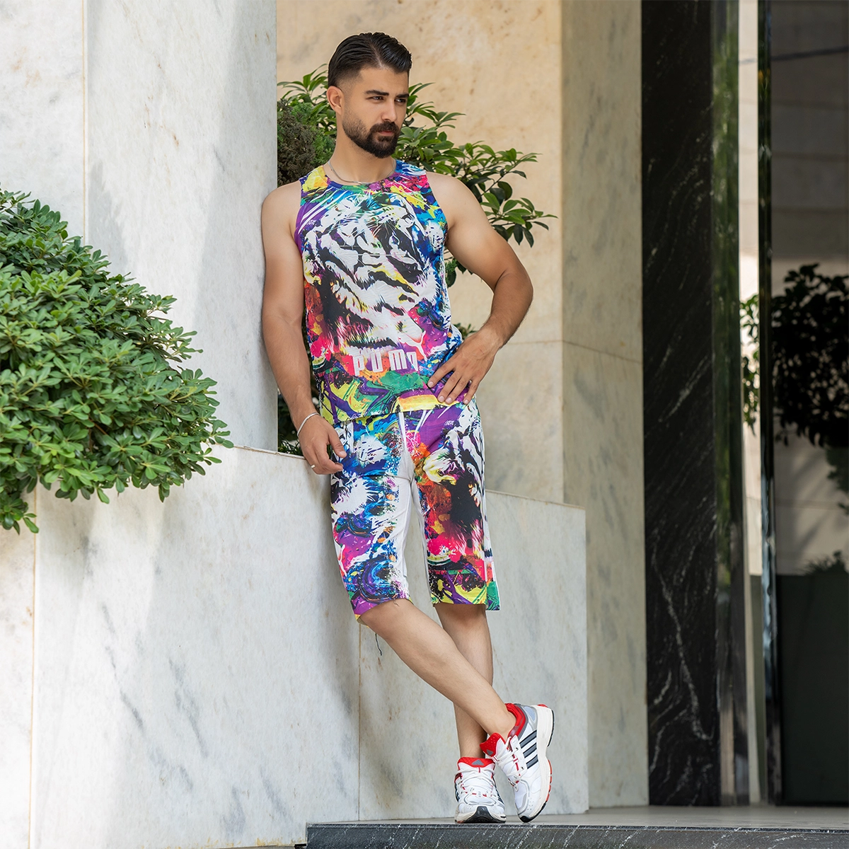 ست رکابی شلوارک مردانه طرح پوما