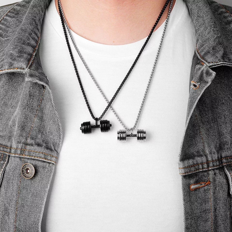 گردنبند مدل دمبل ( مشکی)