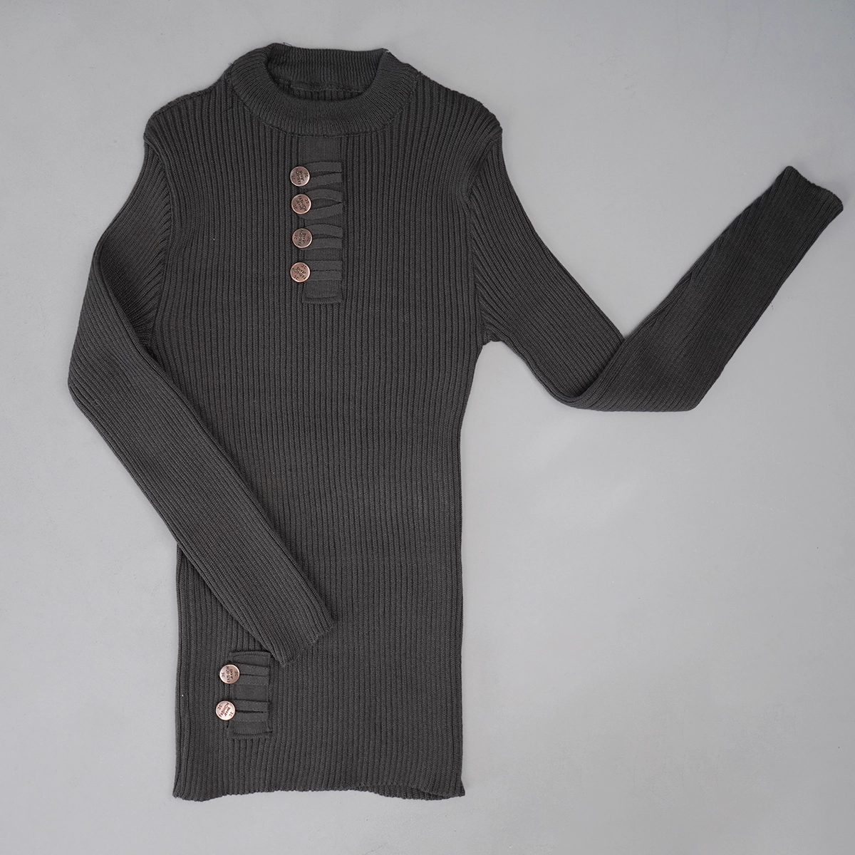 بافت مردانه طوسی مدل دکمه ای