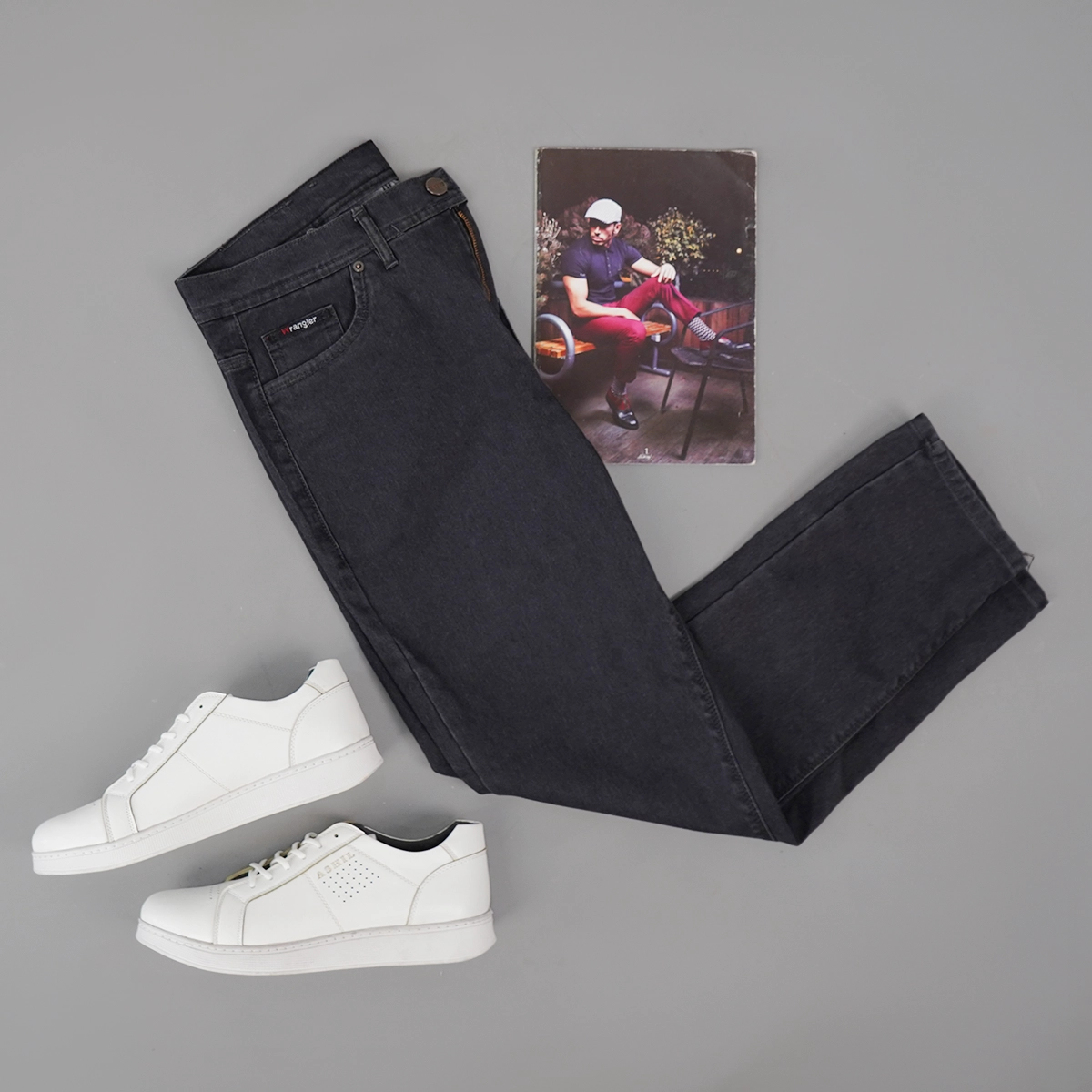 شلوار جین مام استایل ذغالی مردانه مدل Barad