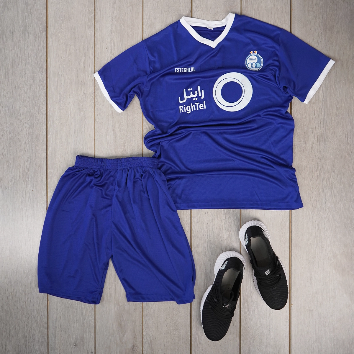 پکیج ست رکابی شلوارک و ست تیشرت شورت استقلال