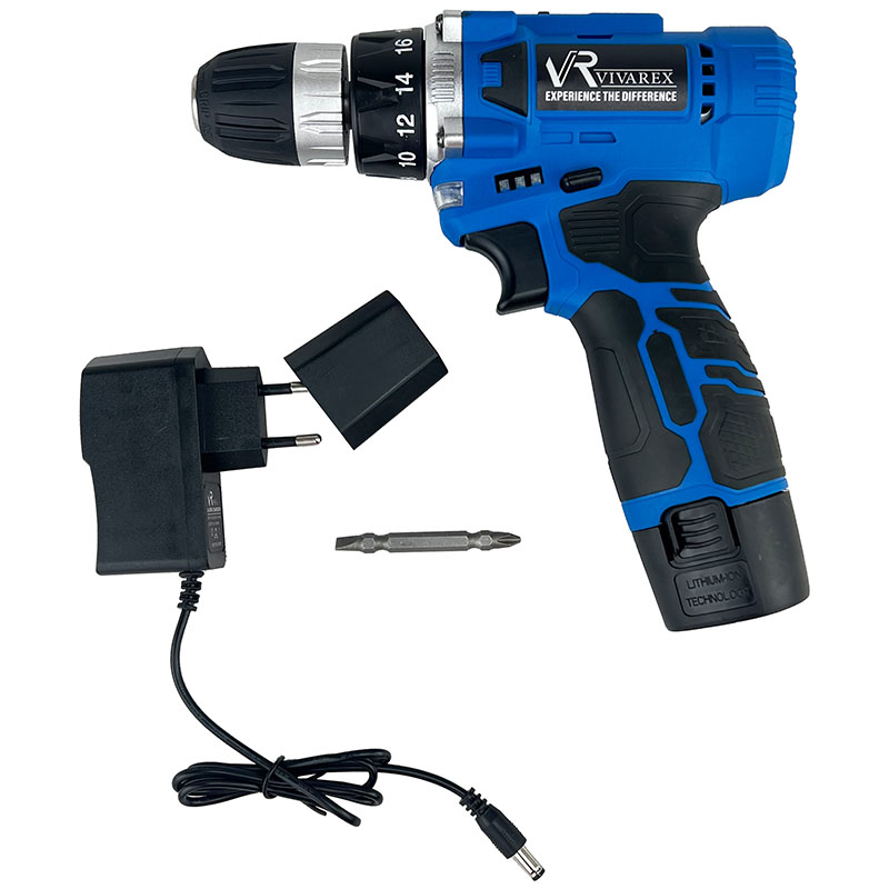 دریل پیچ‌گوشتی شارژی ویوارکس مدل VR1210V-12C-آبی