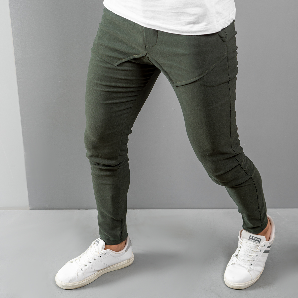 شلوار اسلش جیب دوبل مردانه سبز مدل Nambi