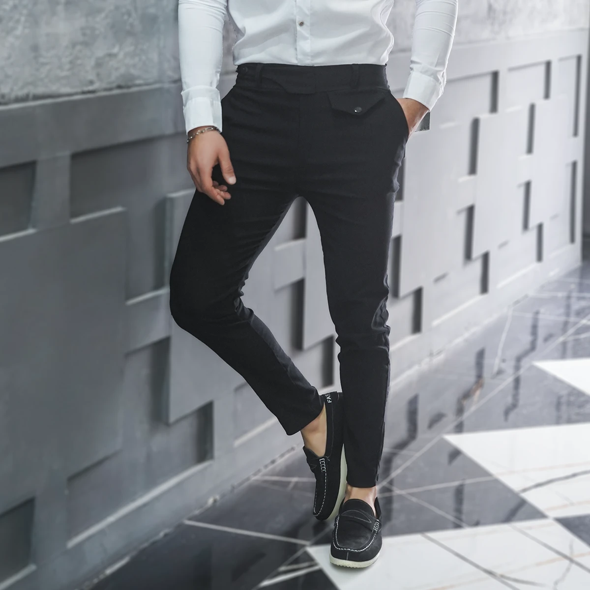 شلوار مردانه مشکی مدل Aflak