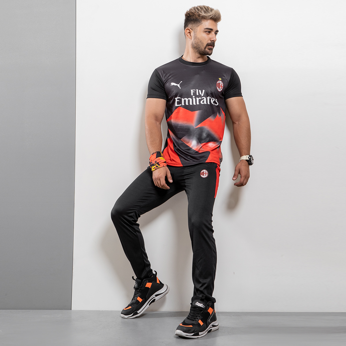 ست تیشرت شلوار Ac milan مردانه مدلLokat