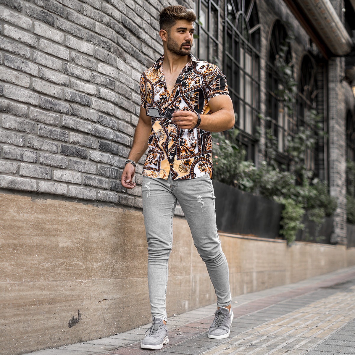 پیراهن هاوایی مردانه مدل Behzad