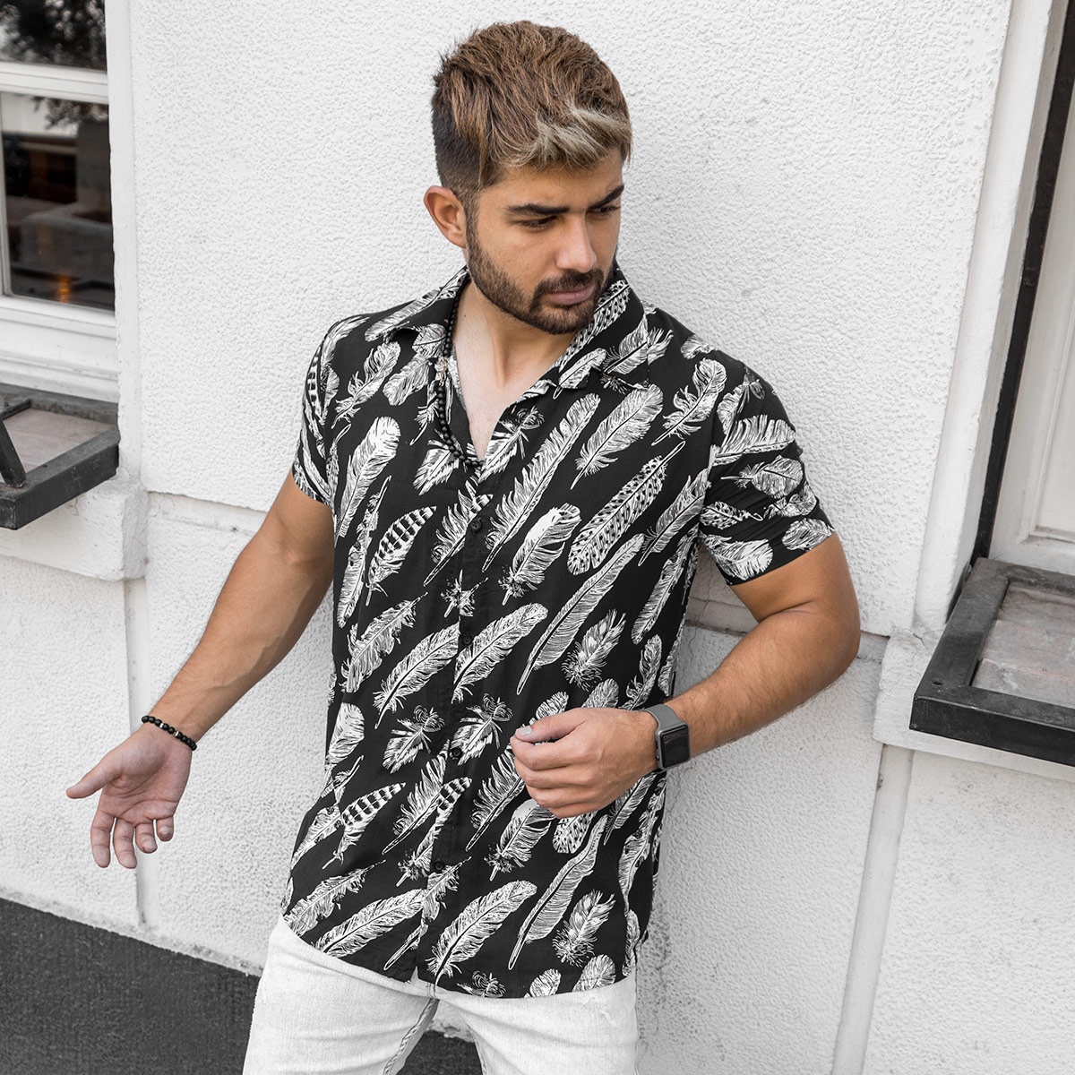 پیراهن هاوایی مردانه مدل Noyan